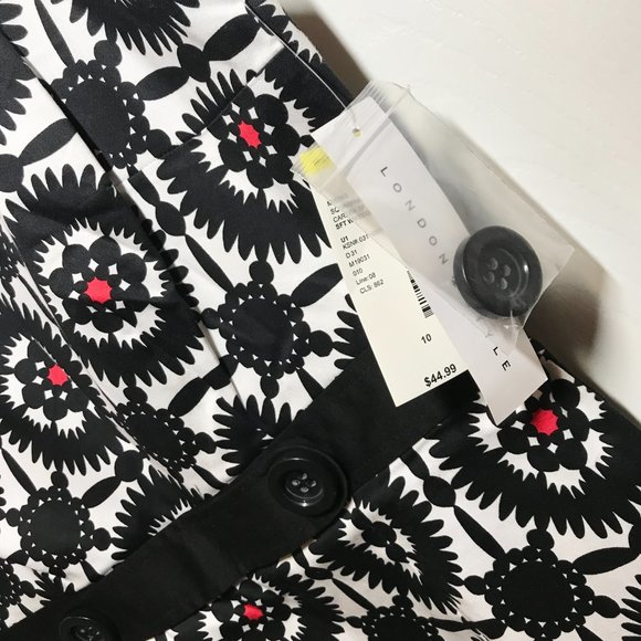 London Style Women’s Sleeveless Career Dress Black/White/Coral Size 10 - Picture 5 of 7